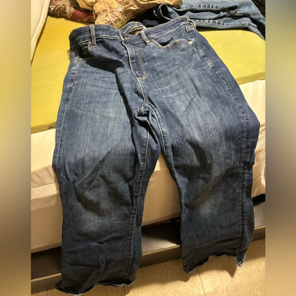 Flare bottom blue jeans